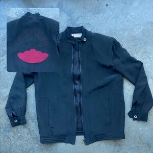 100% Silk Embroidered Bomber Jacket